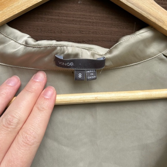 VINCE Gold Cowl Neck Blouse Size 8 - Picture 6 of 7